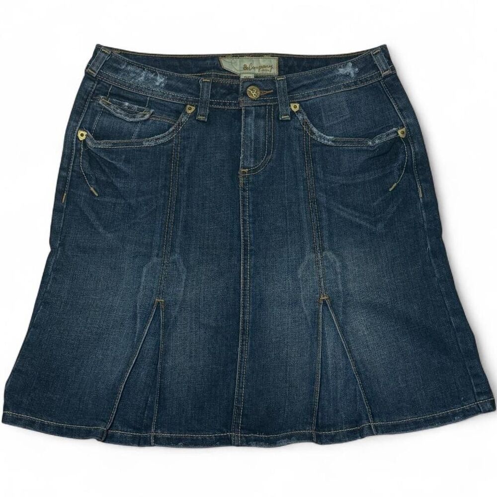 J&Company Vintage J&Co Distressed Pocket Denim Skirt Women’s Size 25 Y2K